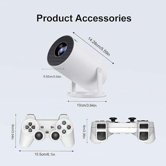 4k Projector With Game Dual Wireless Remote
