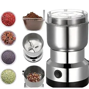 larrito Stainless Steel Nima Multifunctional Grinder Smash Machine Coffee Beans Electric Grinder and Coffee Maker Household Electric Mixer Grinder (Stainless Steel)
