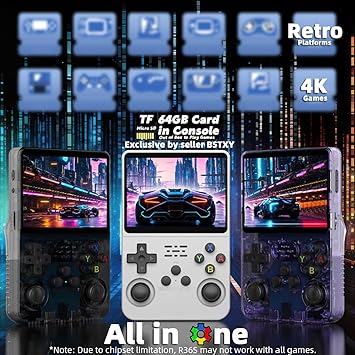 EWDGOES R36S Handheld Game Console 3.5 inch Retro Emulator System Transparent Black 64GB
